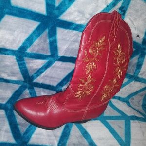 Red cowboy boots